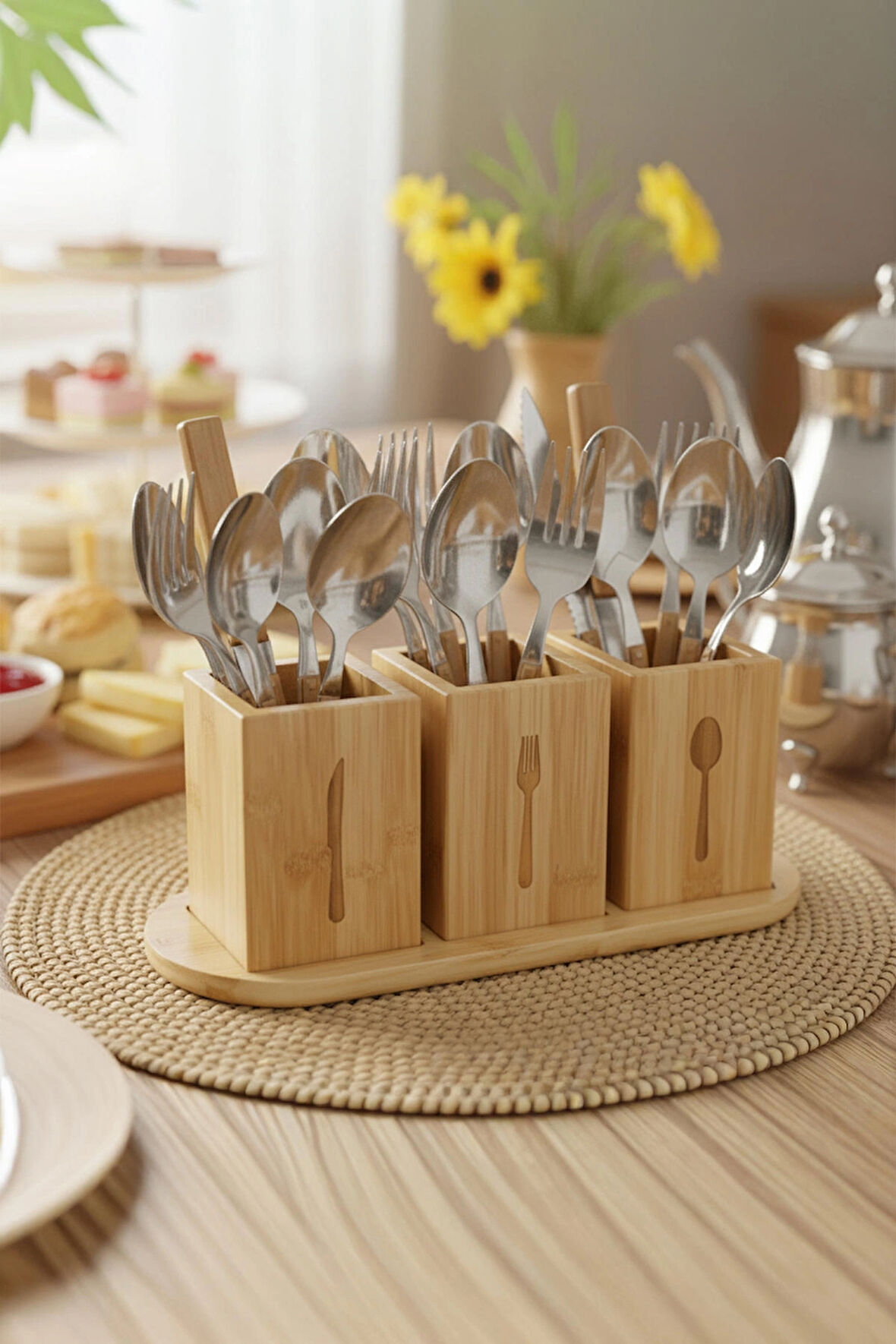 Miccho - 4 Parça Standlı Kaşıklık Kare