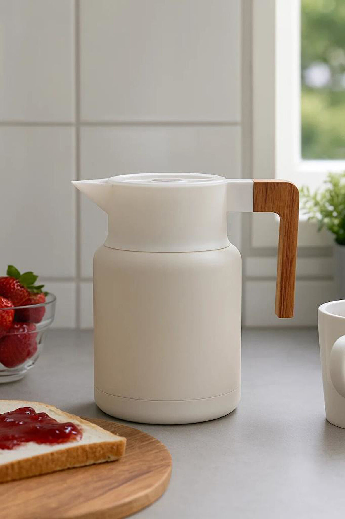 Bambum Yasuo - Çelik Termos Beyaz 1.5L