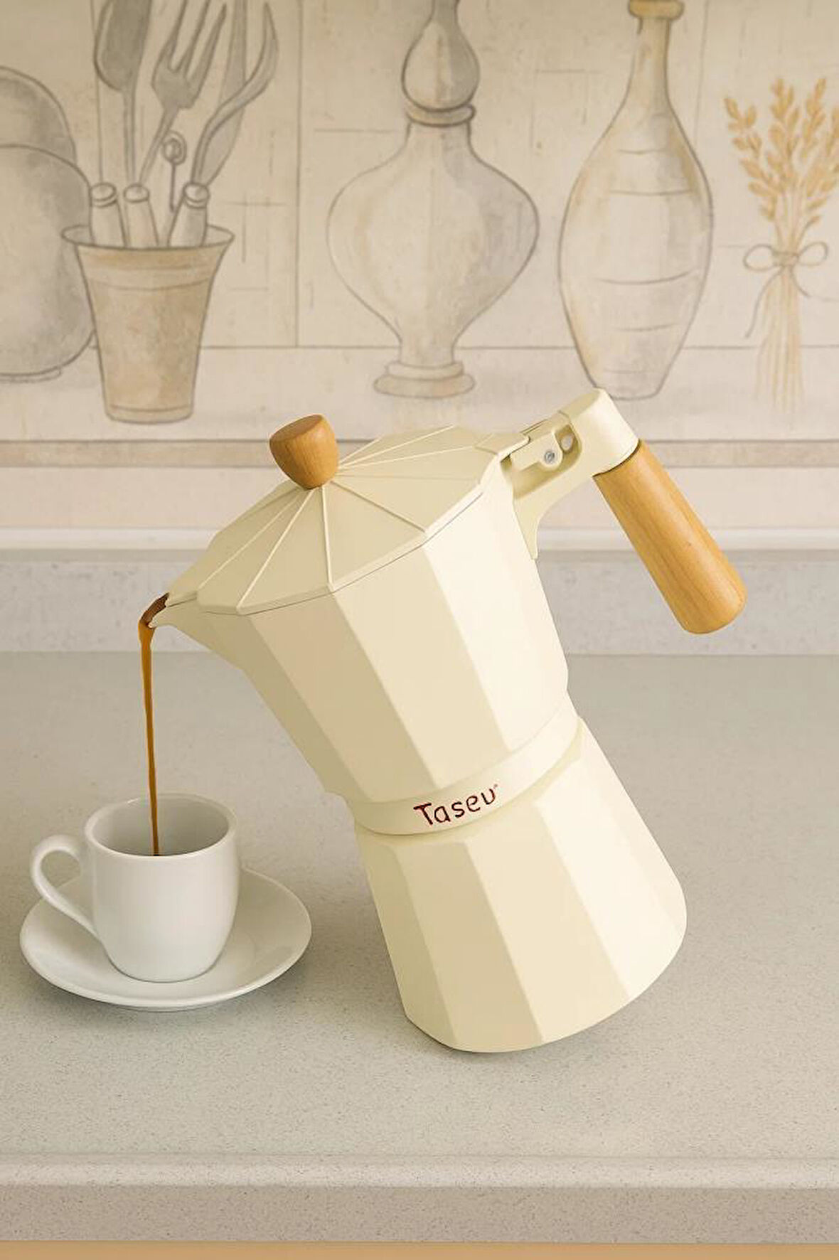 Bambum Garen - Moka Pot 9 Fincan Bej