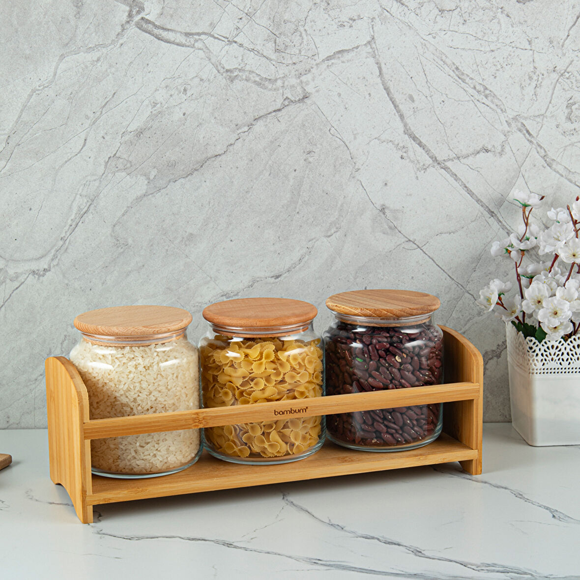 Bambum Bench Plus 4 Parça Standlı Baharat Takımı 1080 ml