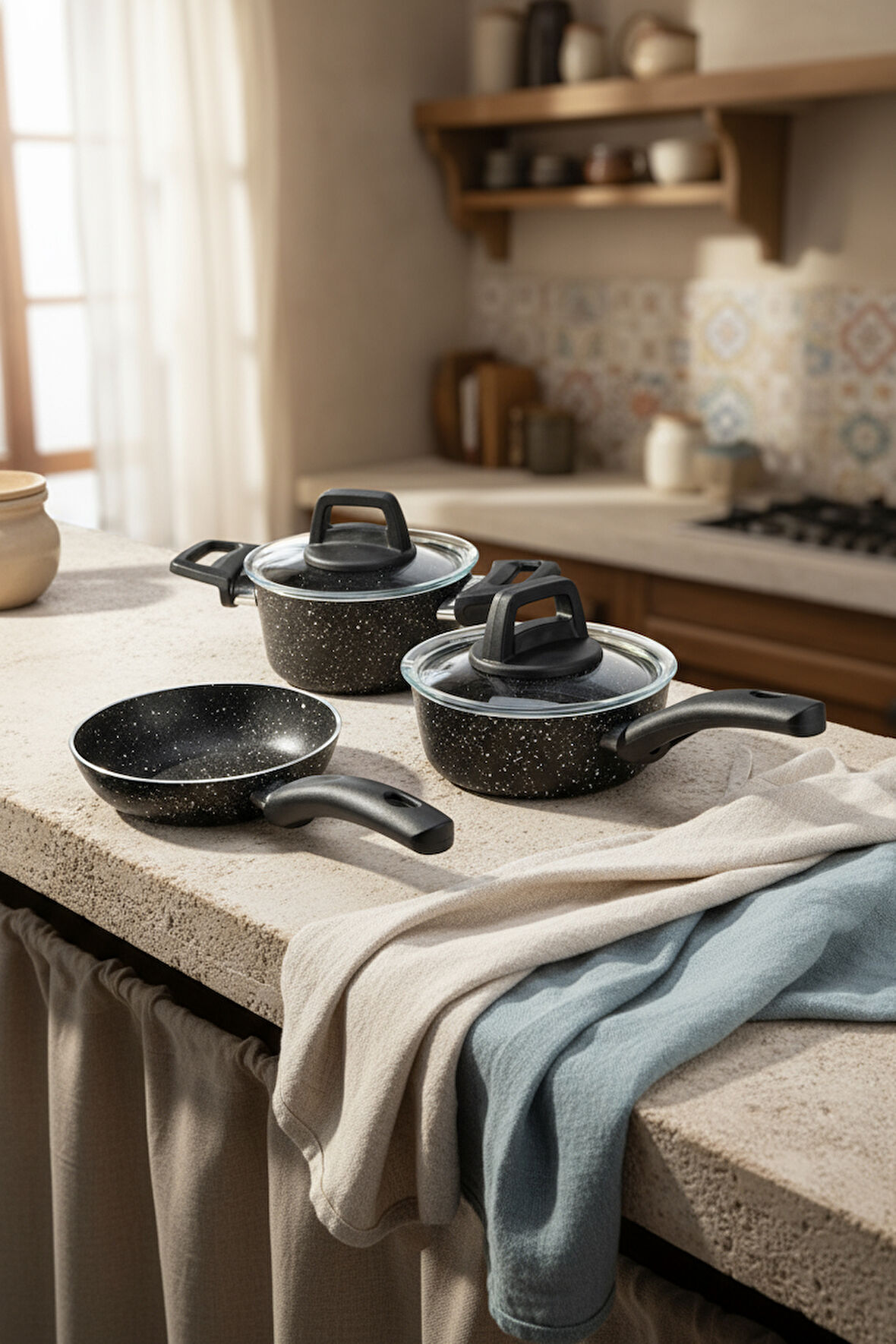 Bernardo Sakura 5 Parça Tencere Seti Gri