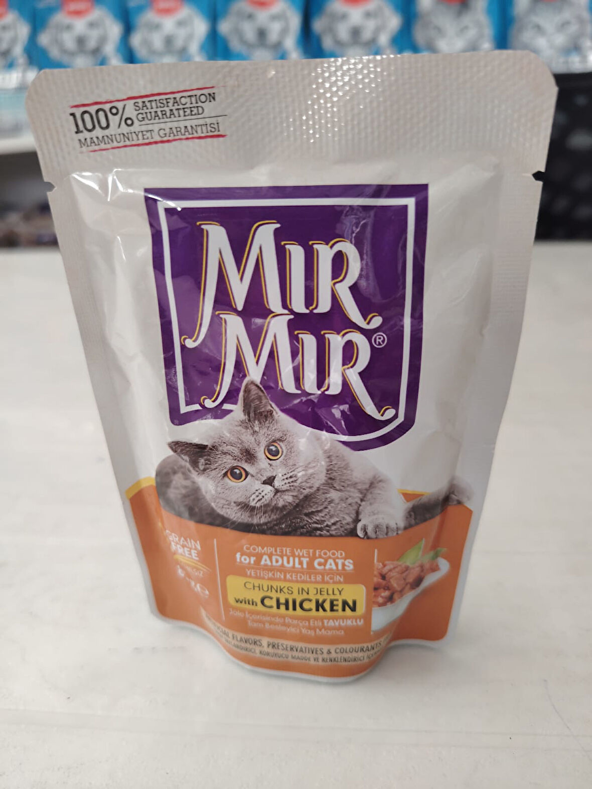 MIR MIR JÖLE İÇERİSİNDE PARÇA ETLİ TAVUKLU YAŞ MAMA 85 GR (24 ADET)