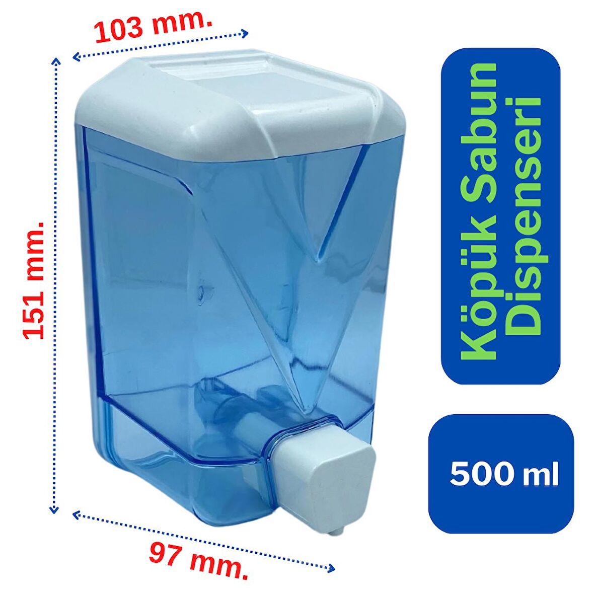 Wespa Plastik Şeffaf Köpük Sabun Dispenseri 500 ml.