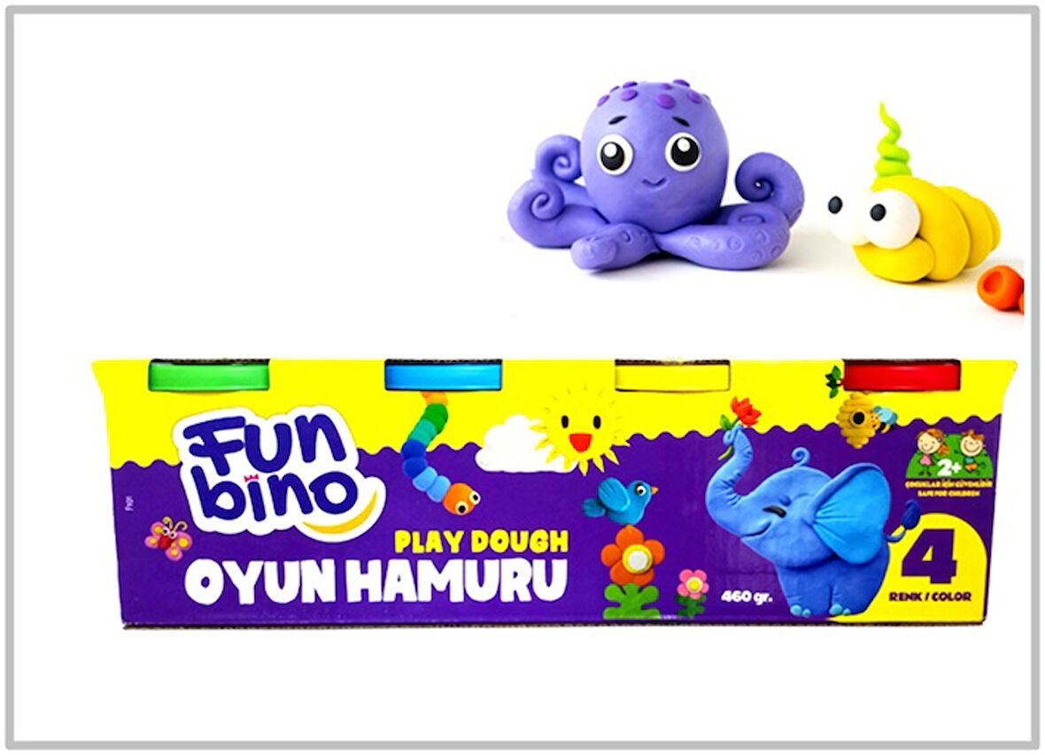 Fun Bino Play Oyun Hamuru 4Lü - 4 paket