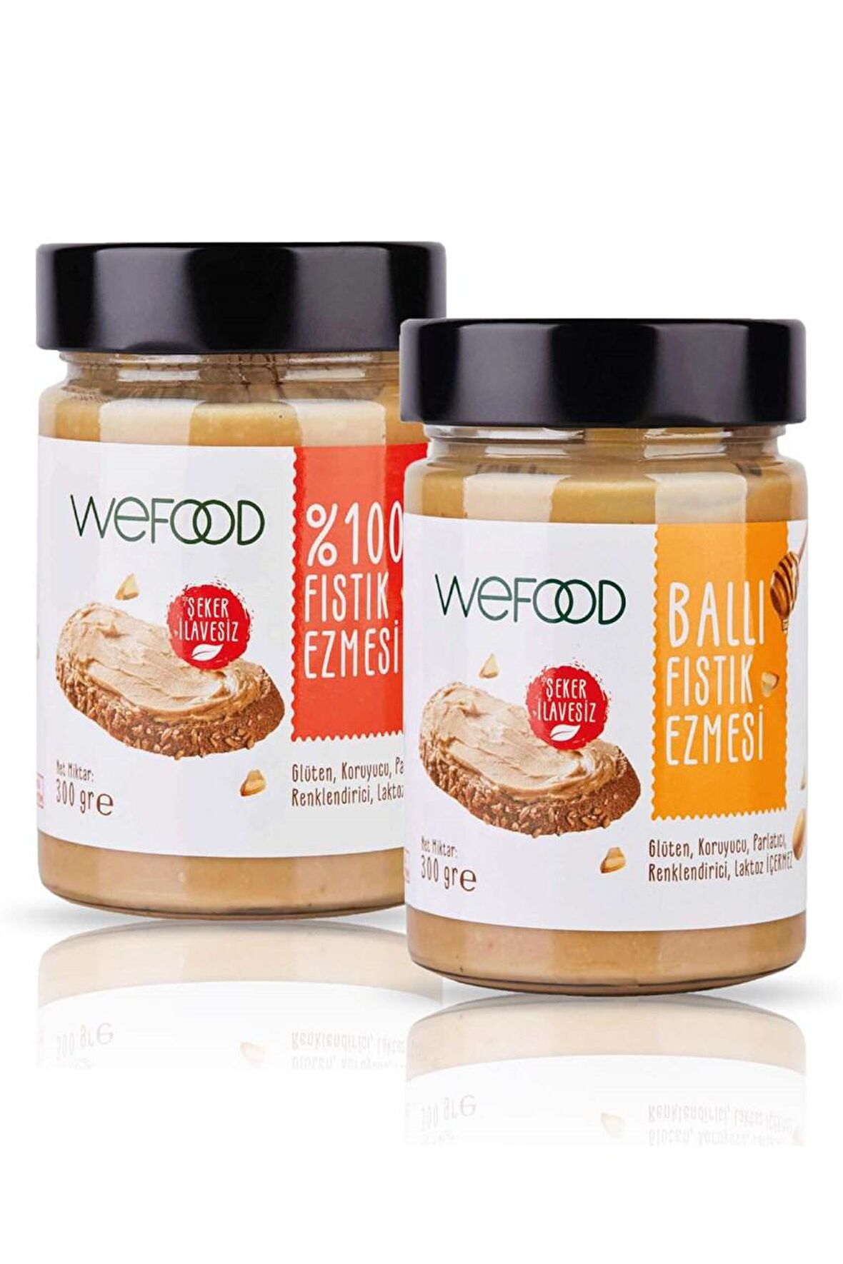 Wefood %100 Fıstık Ezmesi + Ham Ballı Fıstık Ezmesi