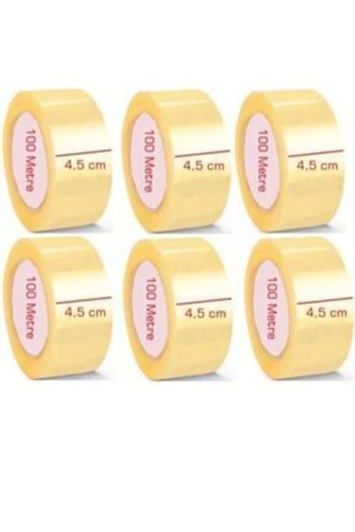 6 Adet 100 Metre Akrilik Koli Bandı 45mm×100mt Güçlü Koli Bantı