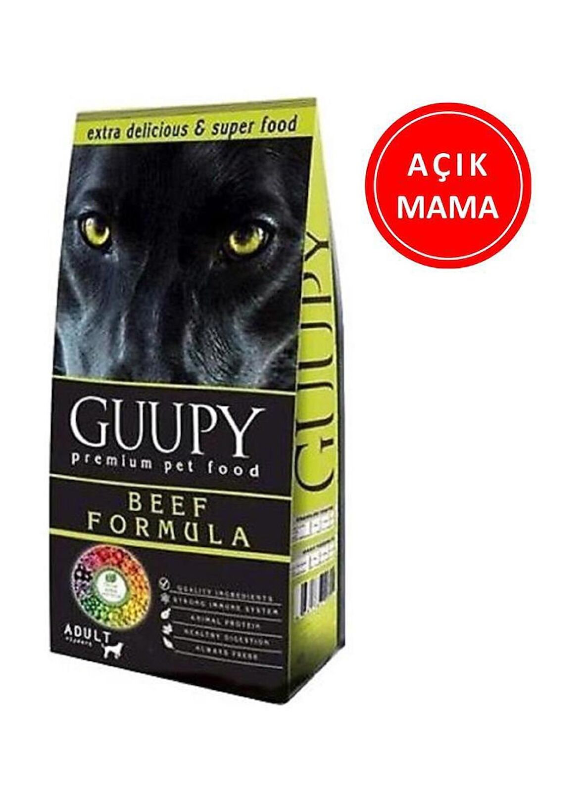 Guupy Dog Biftekli Köpek Maması 1 Kg AÇIK