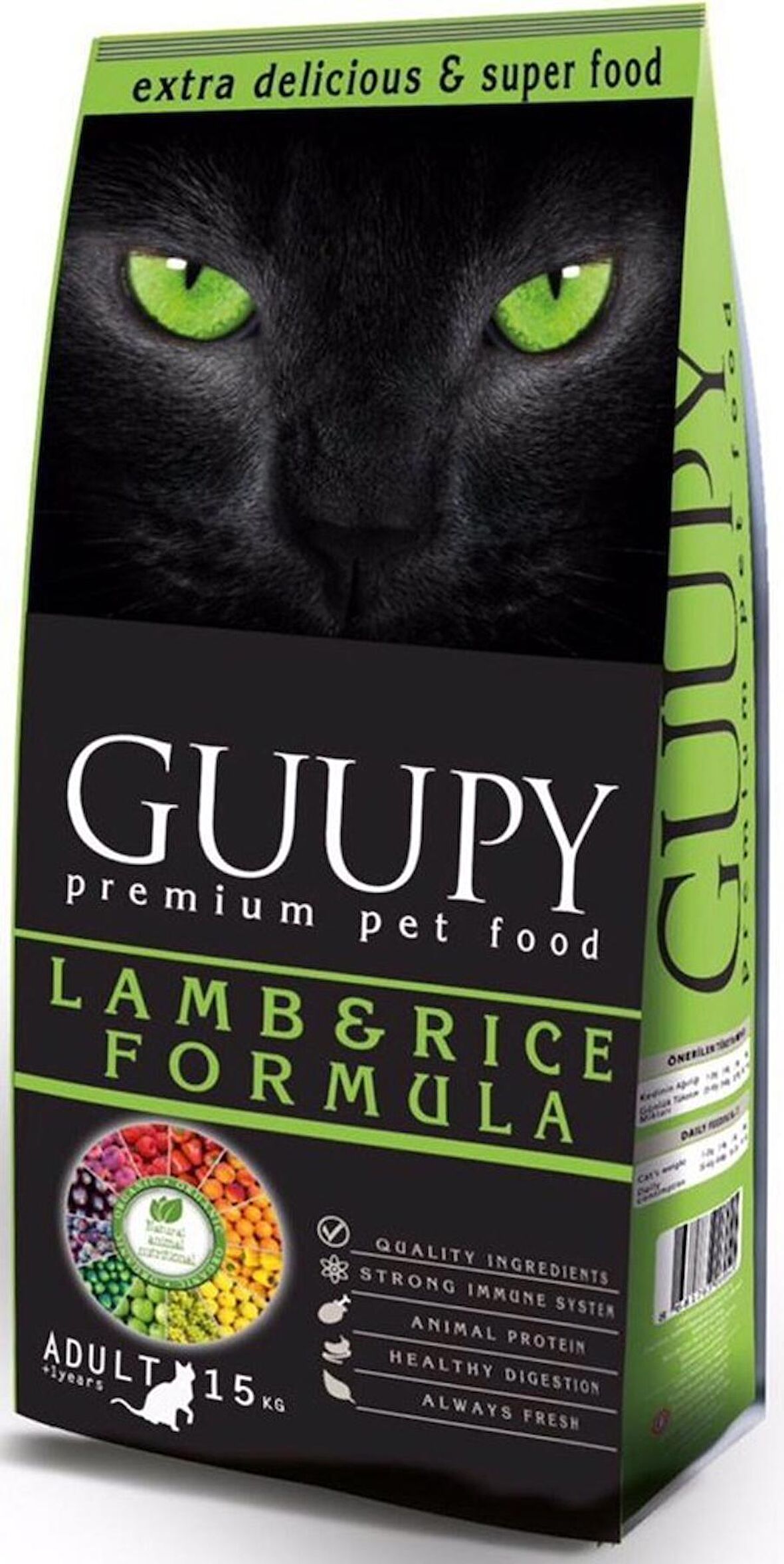 Guupy Kuzu Etli&Pirinçli Yetişkin Kedi Maması 15KG