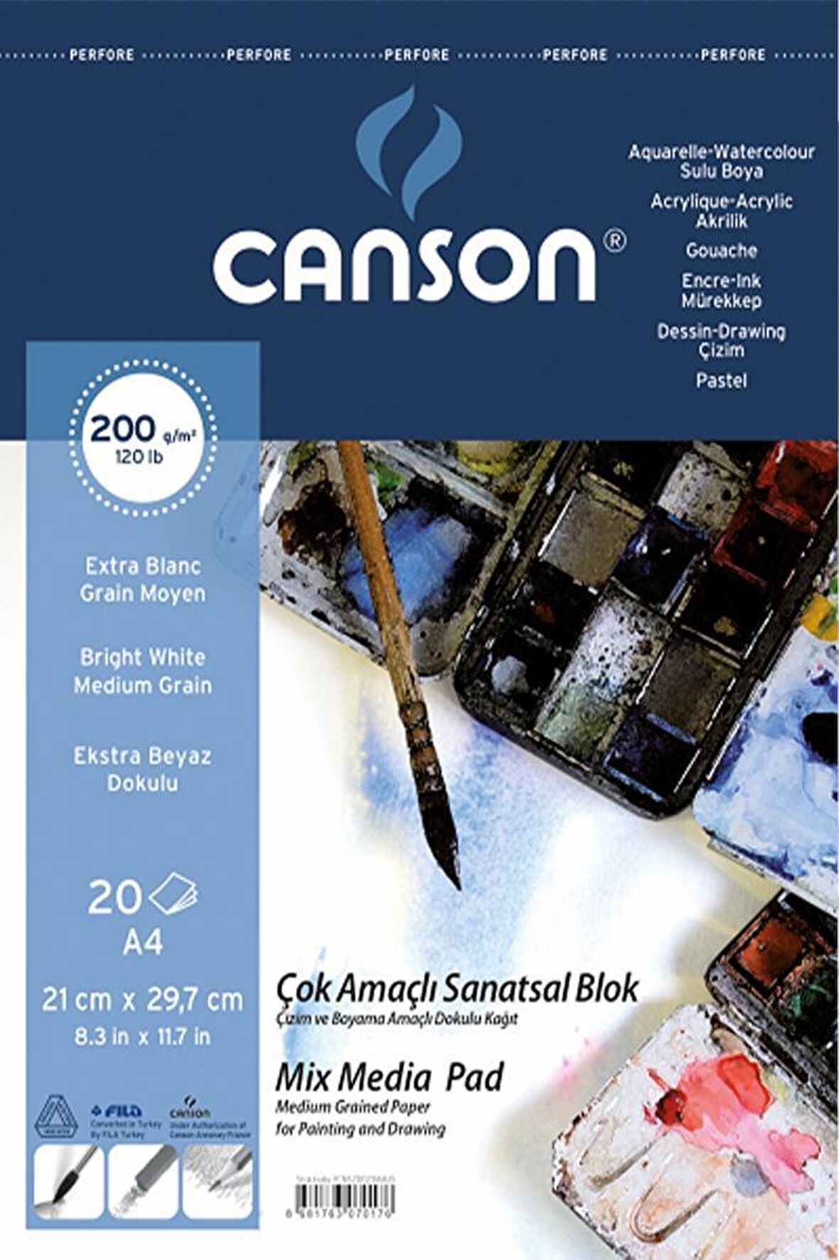 Canson Çok Amaçlı Sanatsal Blok 200Gr. 20 Yaprak, A4