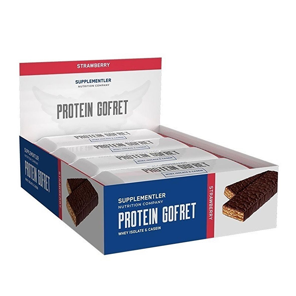 Supplementler.com Protein Gofret 40 Gr 12 Adet - ÇİLEK