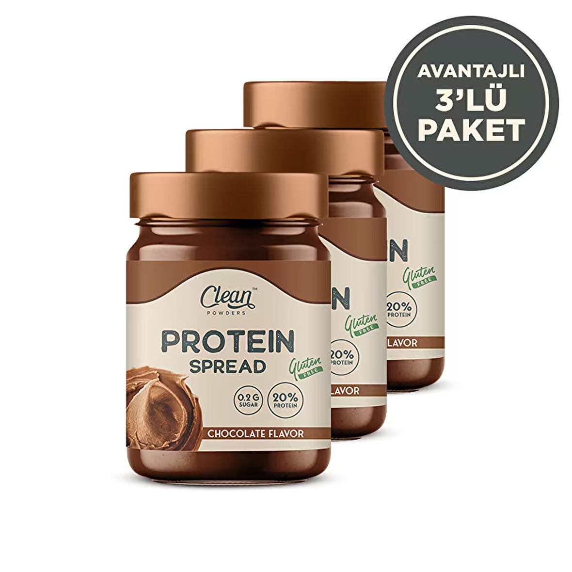 Clean Powders Protein Spread 350 Gr Çikolata 3 Adet - ÇİKOLATA