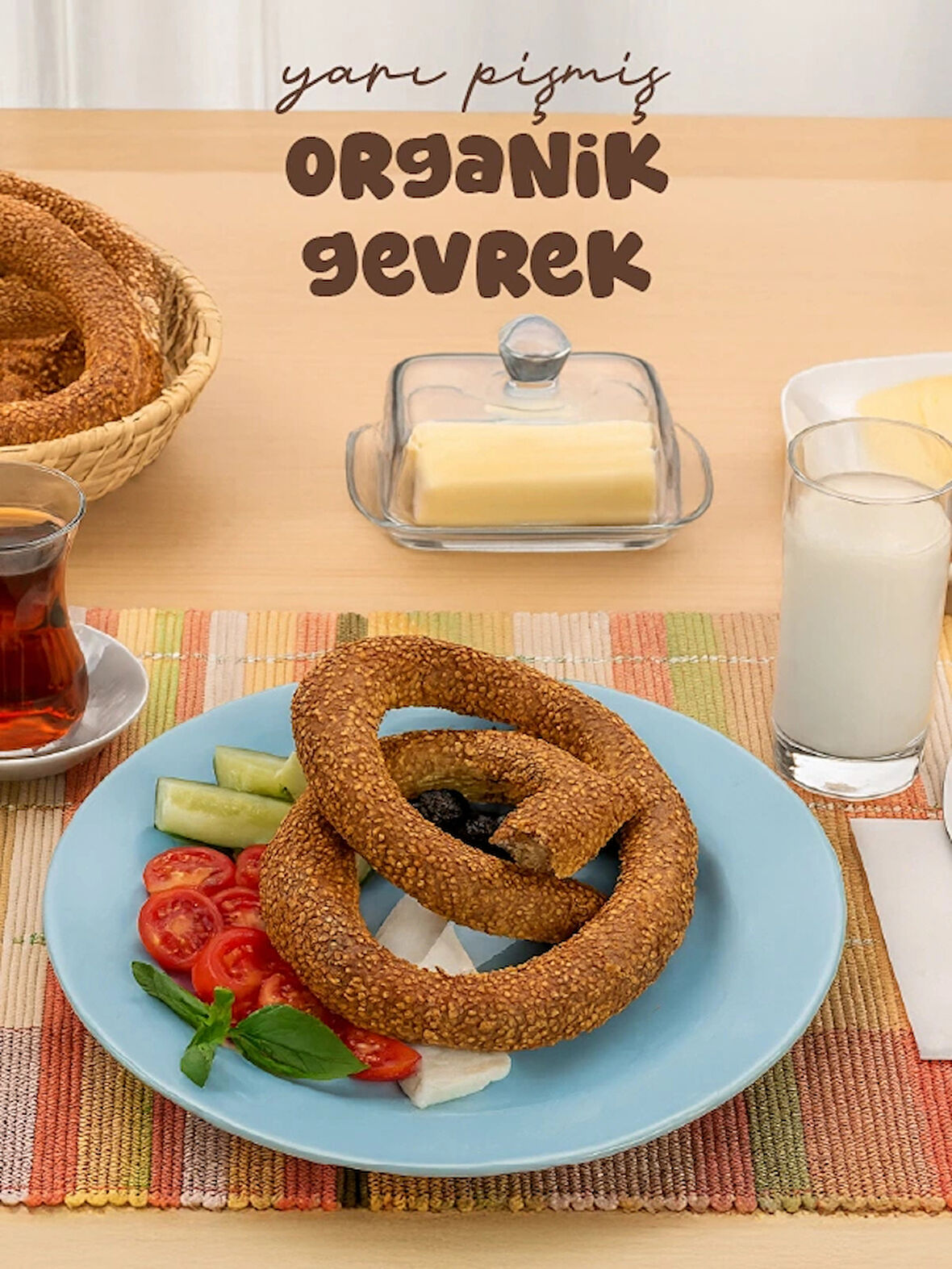Yarı Pişmiş Organik Gevrek 4'lü 400 Gr