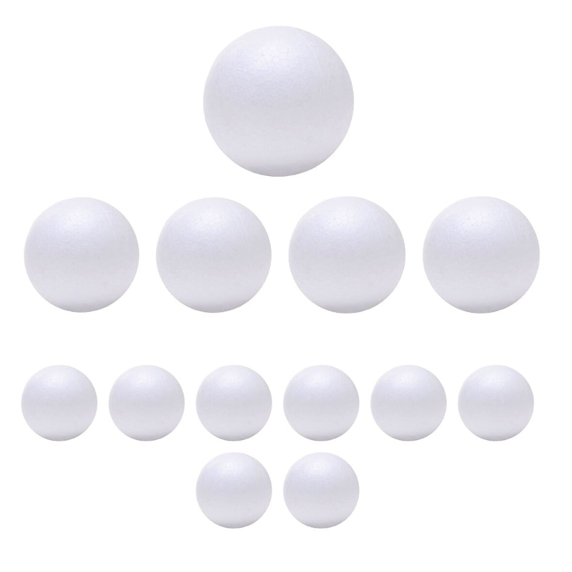 Puti Strafor Köpük Top Karışık Boy 6,5 cm-5 cm-3 cm 13 Adet (KOD : 06352)