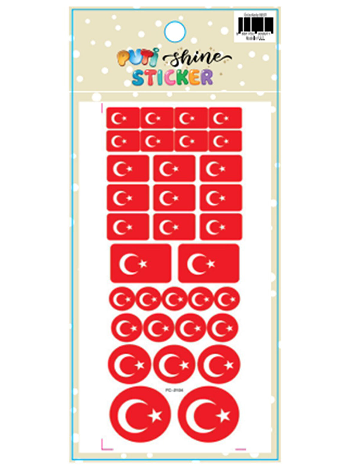 Puti Shine Sticker Türk Bayrağı-2 09971
