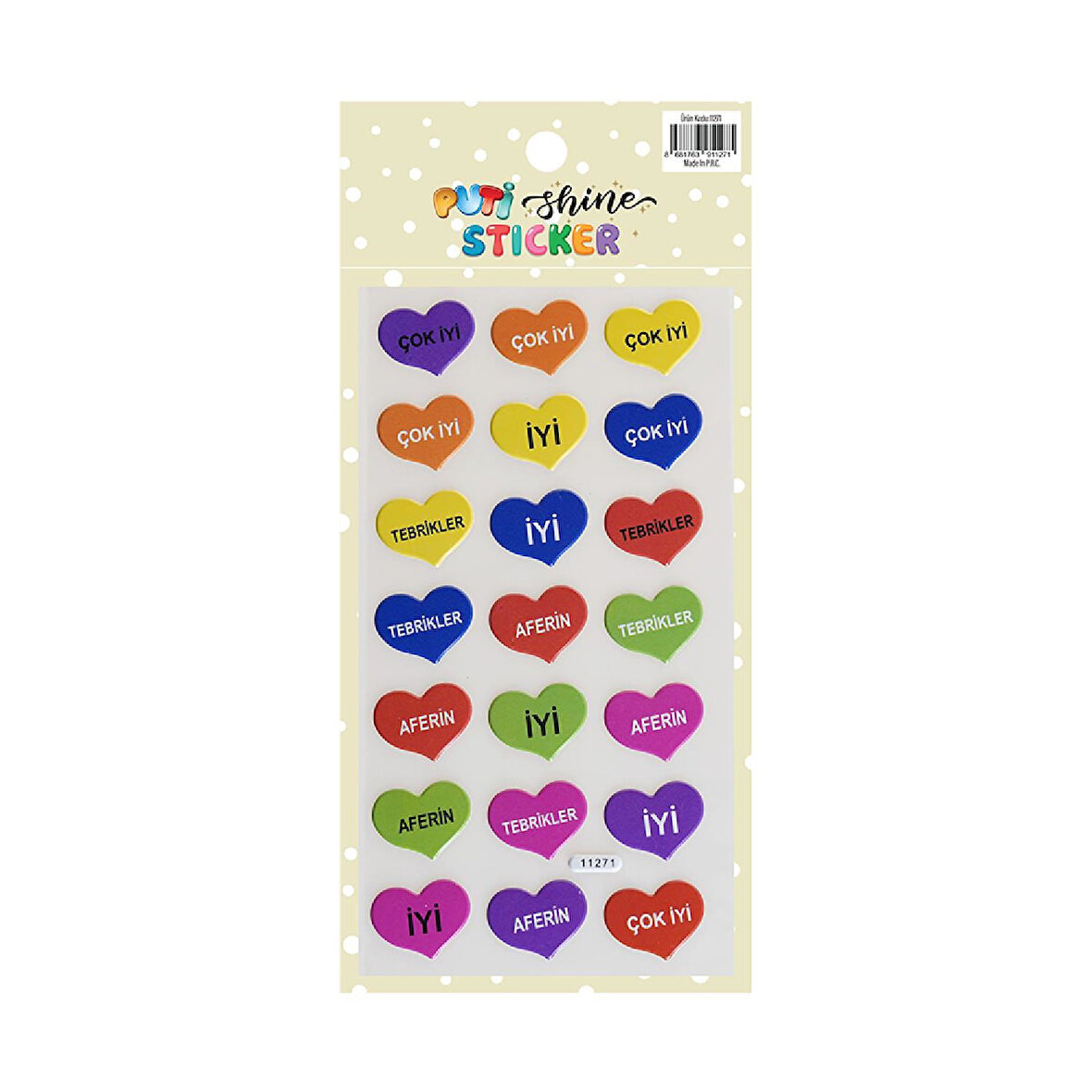 Puti Shine Sticker - Kalp Şekilli Tebrikler (11271)