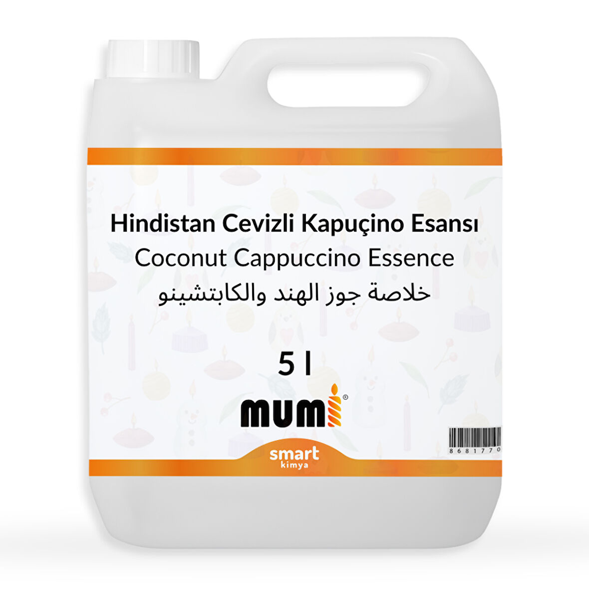 Hindistan Cevizli Kapuçino Mum Esansı 5 litre