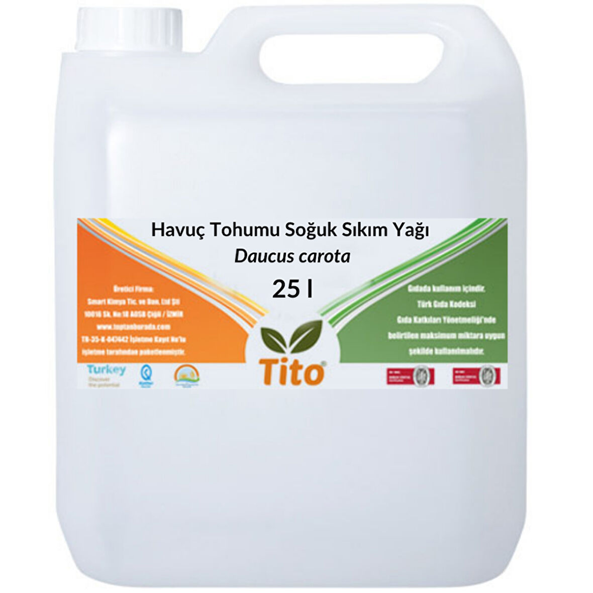 Havuç Tohumu Soğuk Sıkım Yağı Daucus carota 25 litre