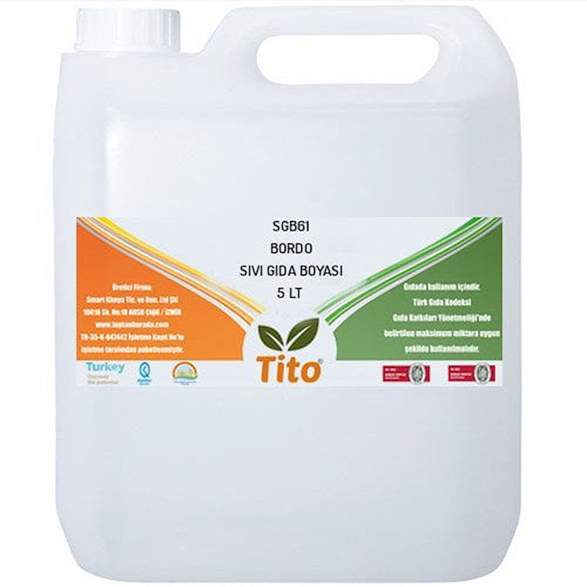 Bordo Gıda Renklendiricisi Sıvı Suda Çözünür 5 litre