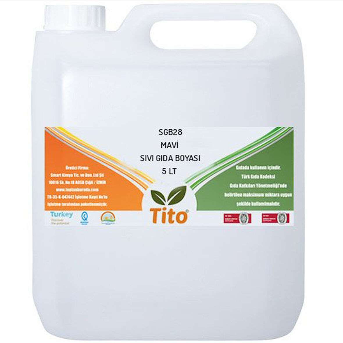 Mavi Gıda Renklendiricisi Sıvı Suda Çözünür E133 5 litre
