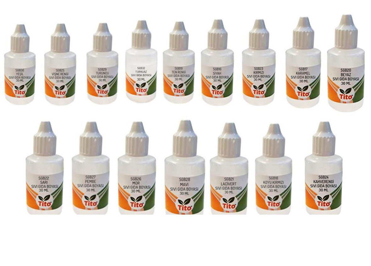 Sıvı Gıda Renklendiricisi Mega Set 16 Parça 480 g
