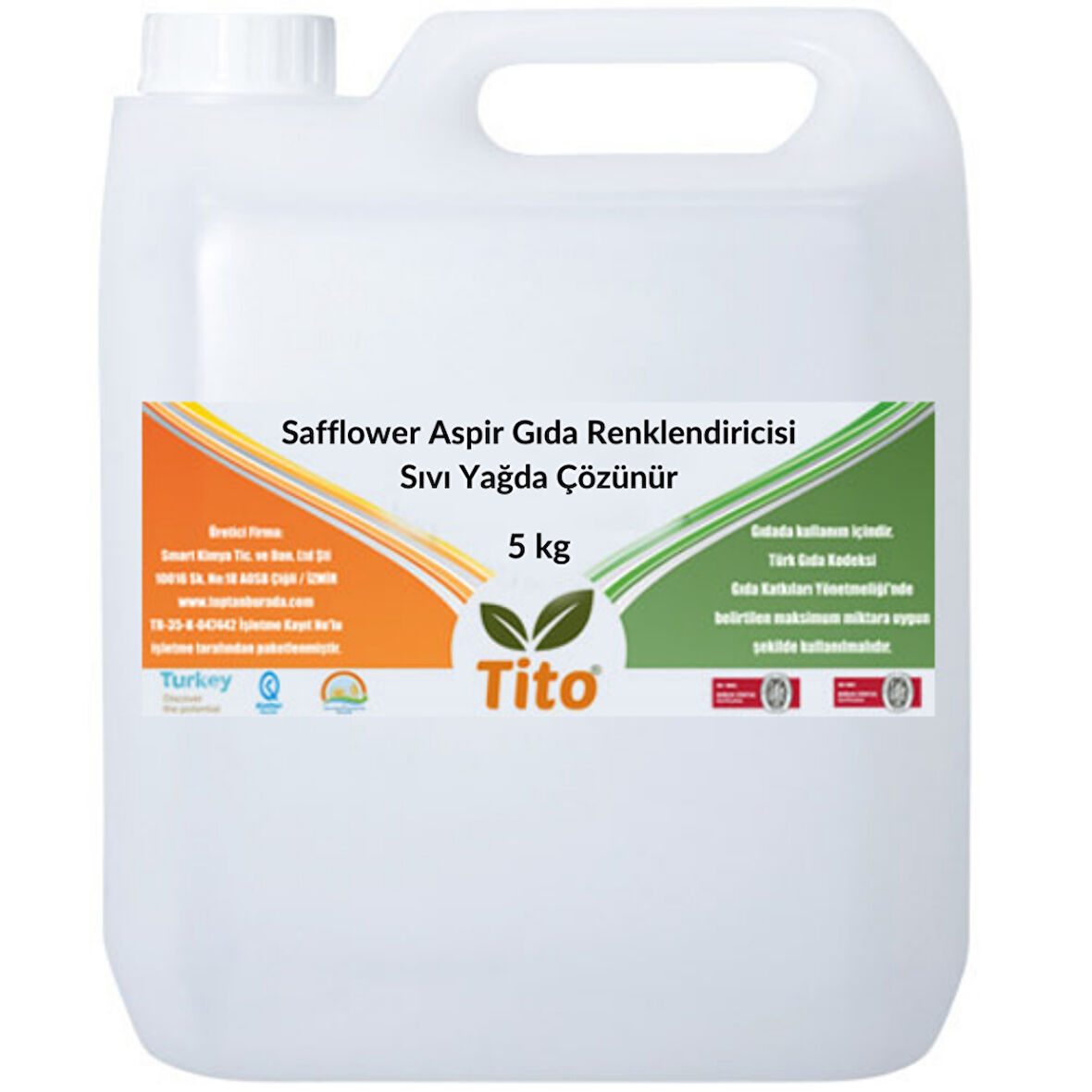 Safflower Aspir Gıda Renklendiricisi Sıvı Yağda Çözünür 5 kg