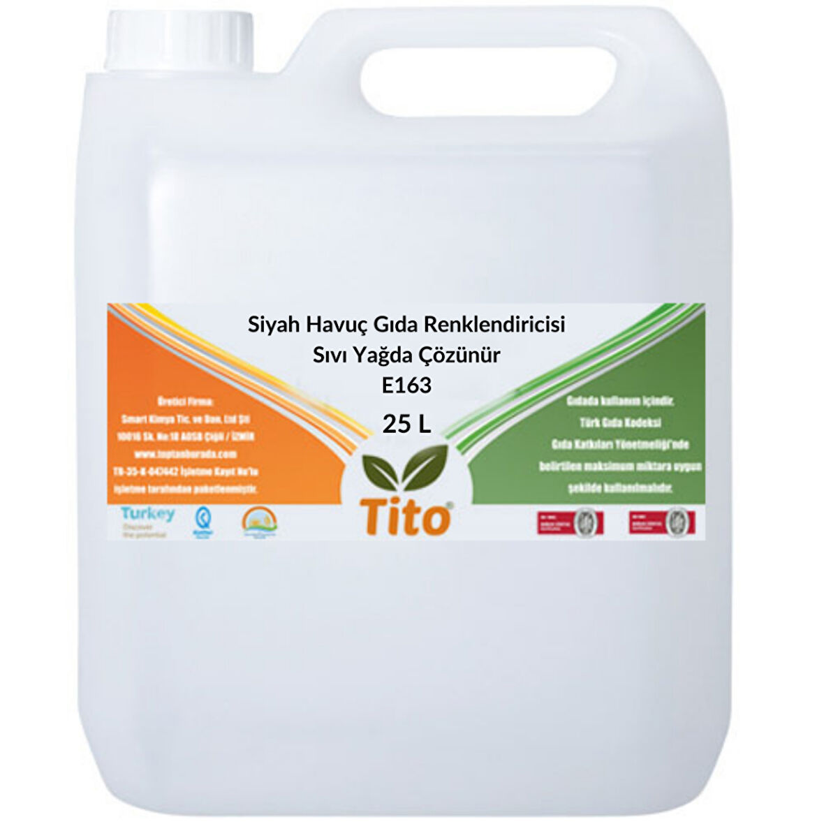 Siyah Havuç Gıda Renklendiricisi Sıvı Yağda Çözünür E163 25 litre
