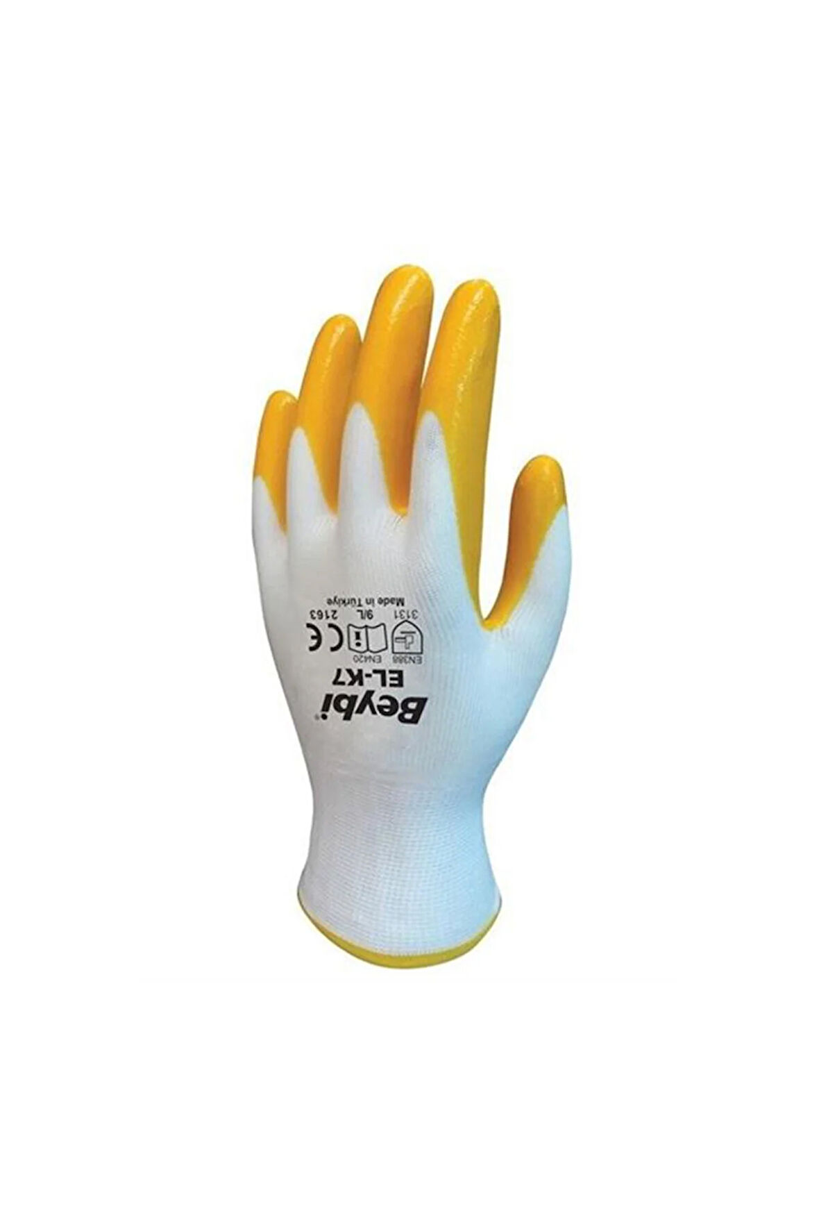Beybi Elk7 Eldiven Sarı-Beyaz No:9 Pn7