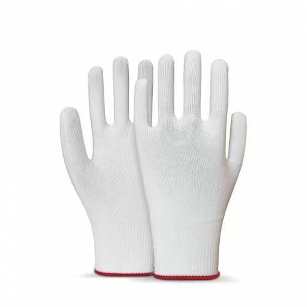 Beybi Polyester Örgülü Beyaz 10 Beden Kasiyer Eldiven 10Lu Paket / Beybi