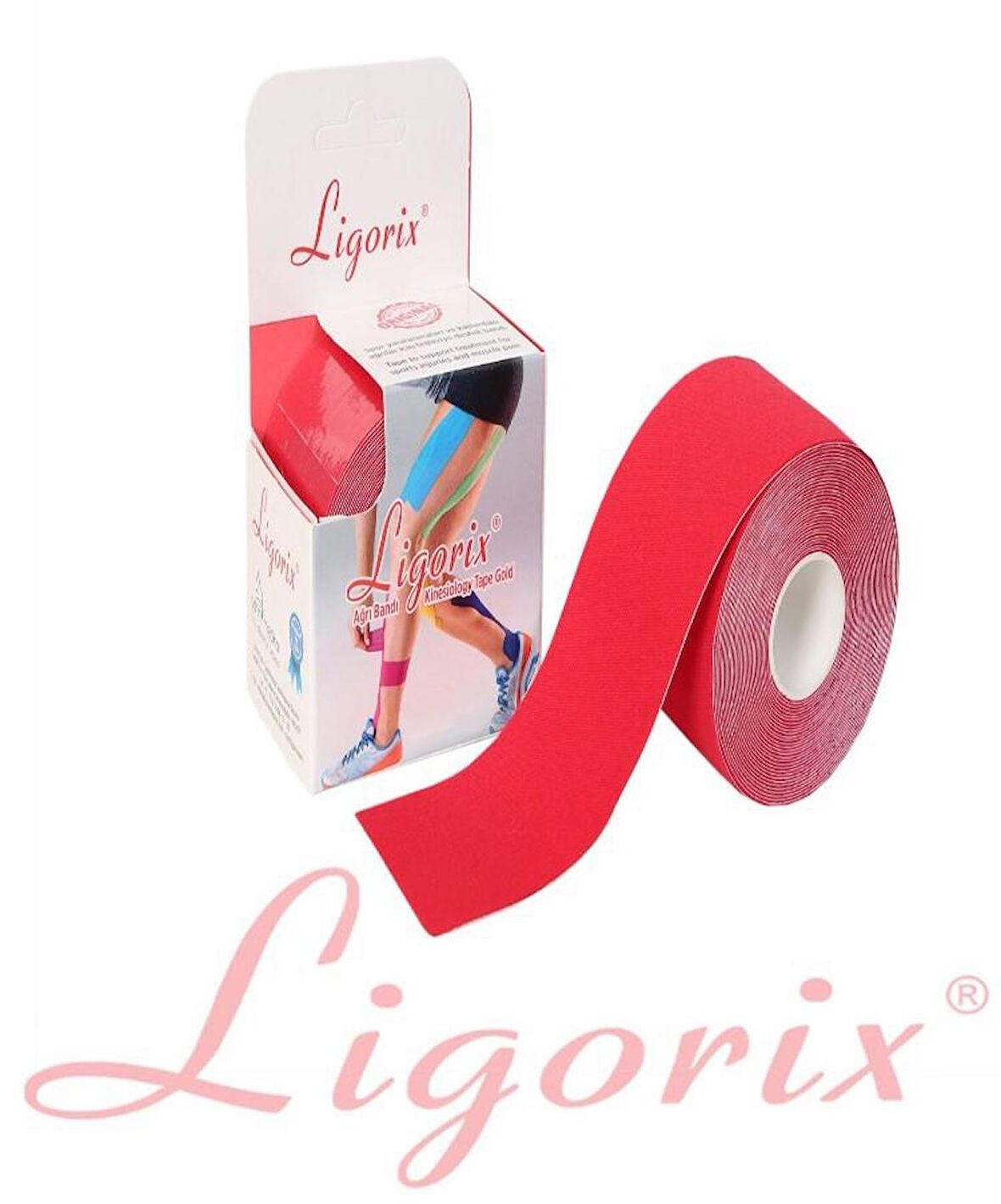 Ligorix Kinesio Tape Sporcu Bandı 5cmX5m Kırmızı