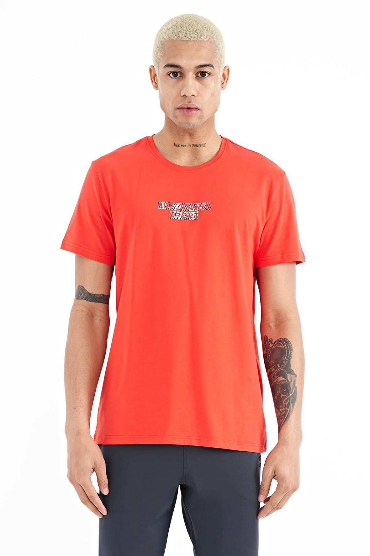 Fiesta Yazı Baskılı O Yaka Standart Kalıp Erkek T-Shirt - 88203 | XXL