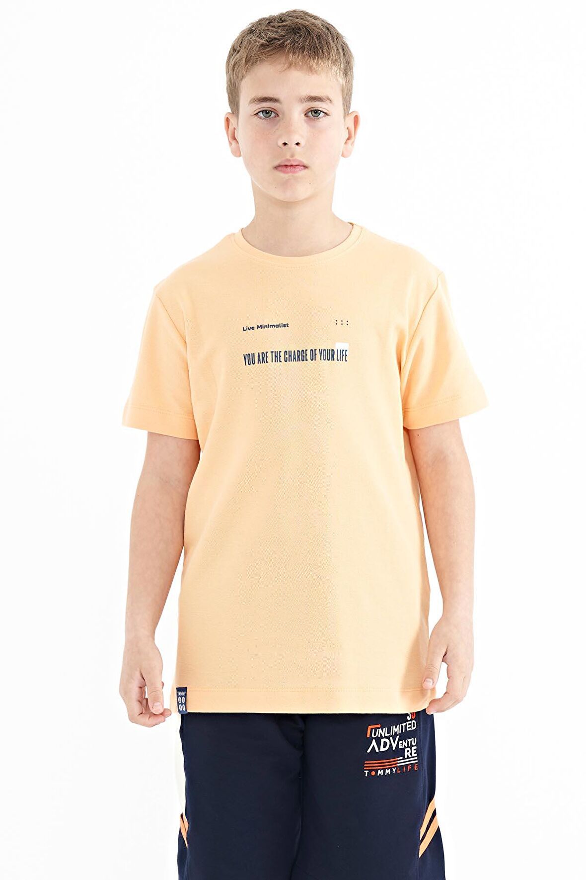 Kavun Içi Baskı Detaylı O Yaka Standart Kalıp Erkek T-Shirt - 11117 | 6-7