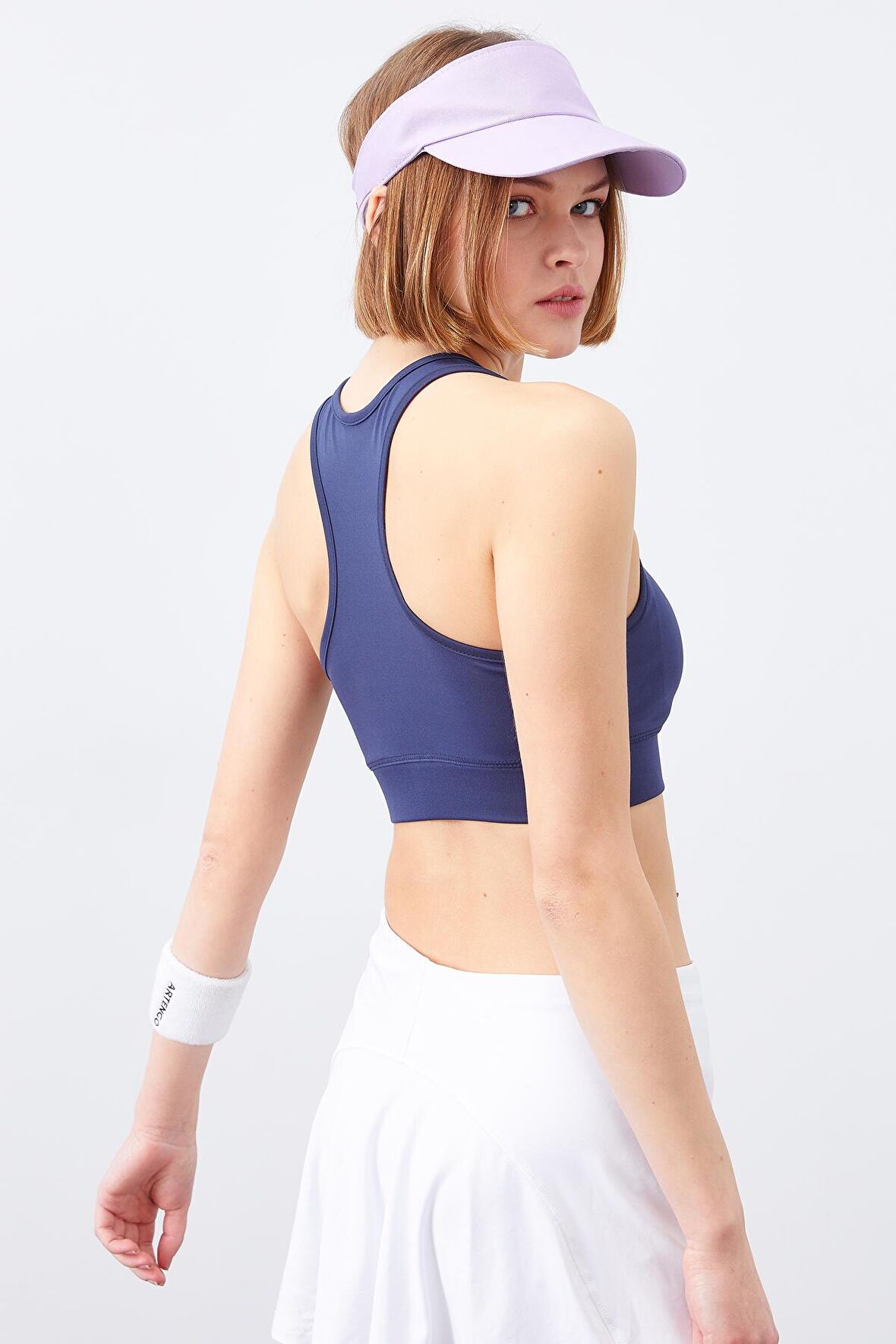 Tommy Life İndigo Sırt Detaylı Dar Kalıp U Yaka Kadın Spor Büstiyer - 97120 | S