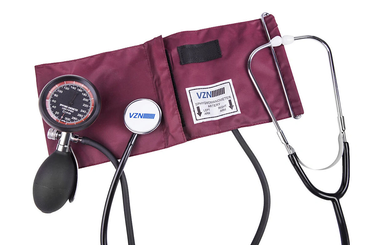 VZN Palm Tipi Aneroid Mekanik Tansiyon Aleti | Steteskoplu | 0-300 mmHg Skala | Dayanıklı ABS Gövde | Hassas ve Güvenilir Ölçüm | Taşıma Çantalı