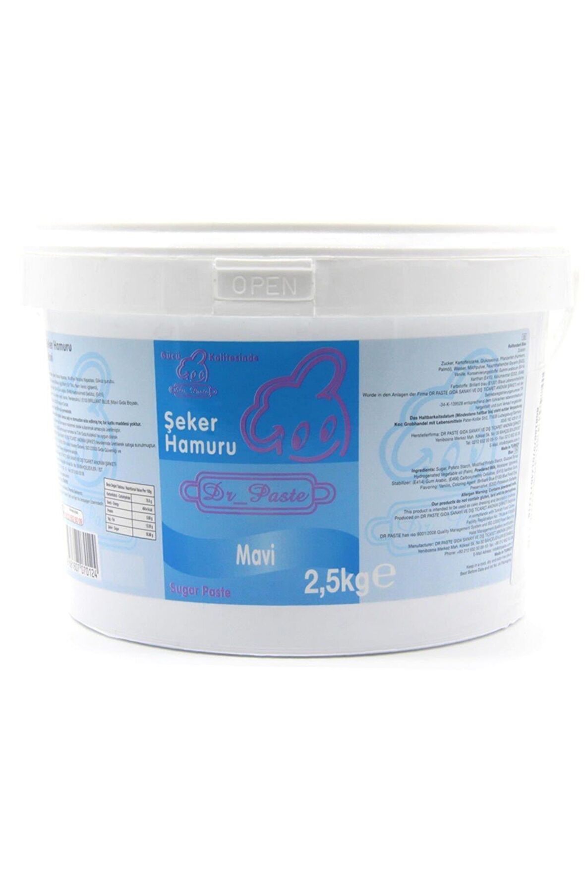 Dr Paste Şeker Hamuru  2,5 kg - Mavi