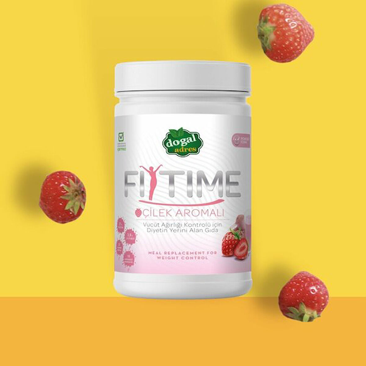 DOĞAL ADRES FİTİME PROTEİN SHAKE MİX ÇİLEK AROMALI 450 GR