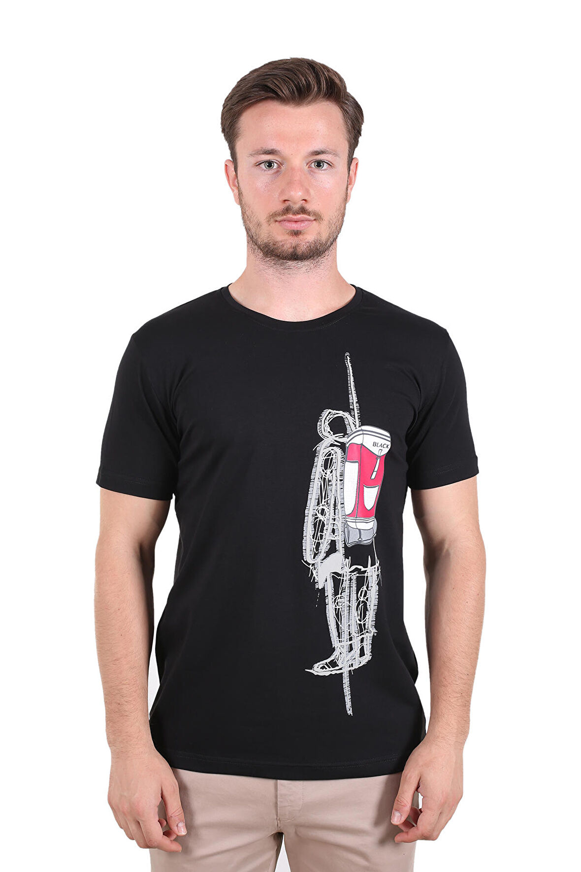 Diandor Erkek Baskılı T-Shirt Siyah/Black 2217048