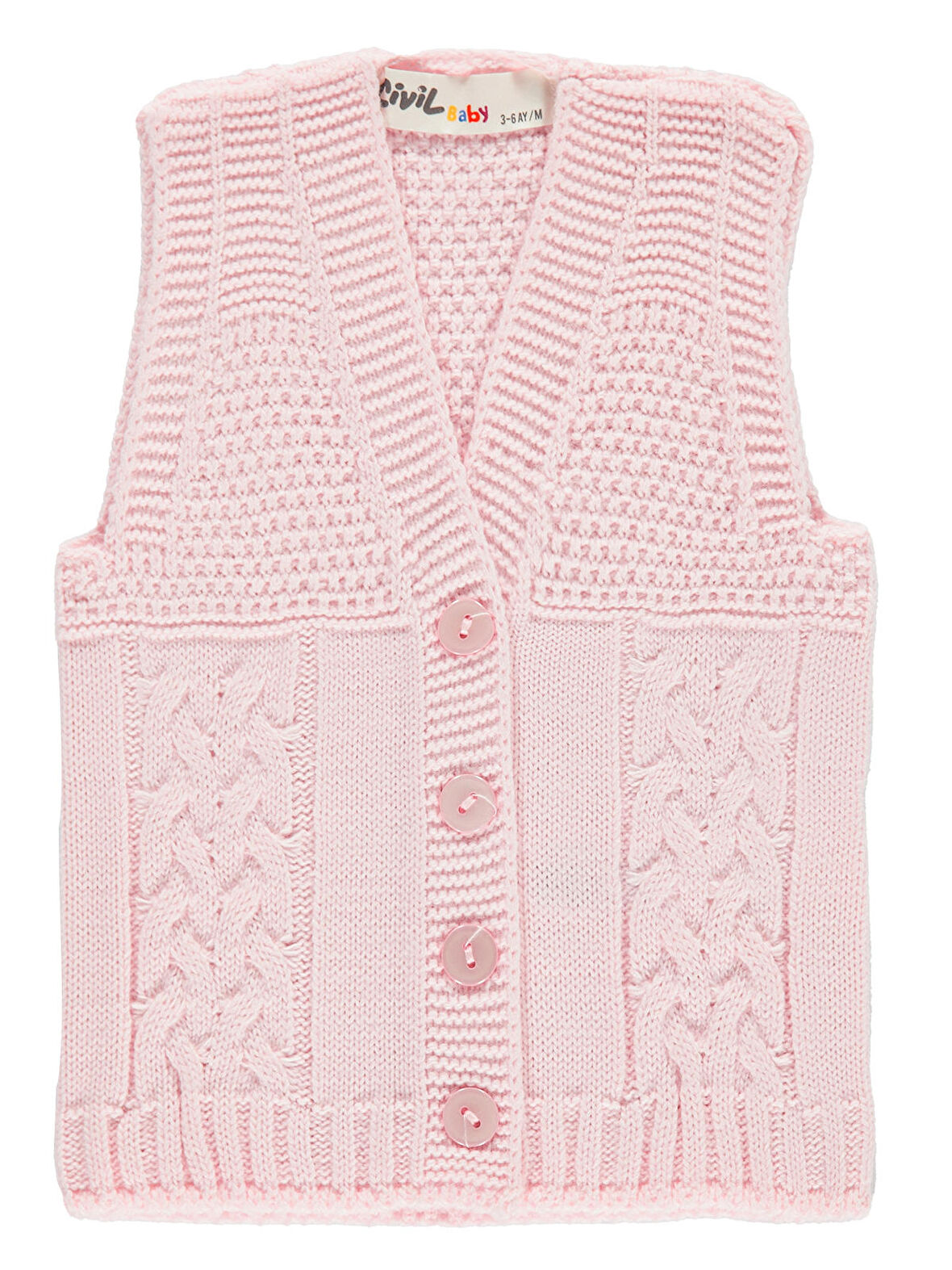Civil Baby Bebek Triko Yelek 3-18 Ay Pembe