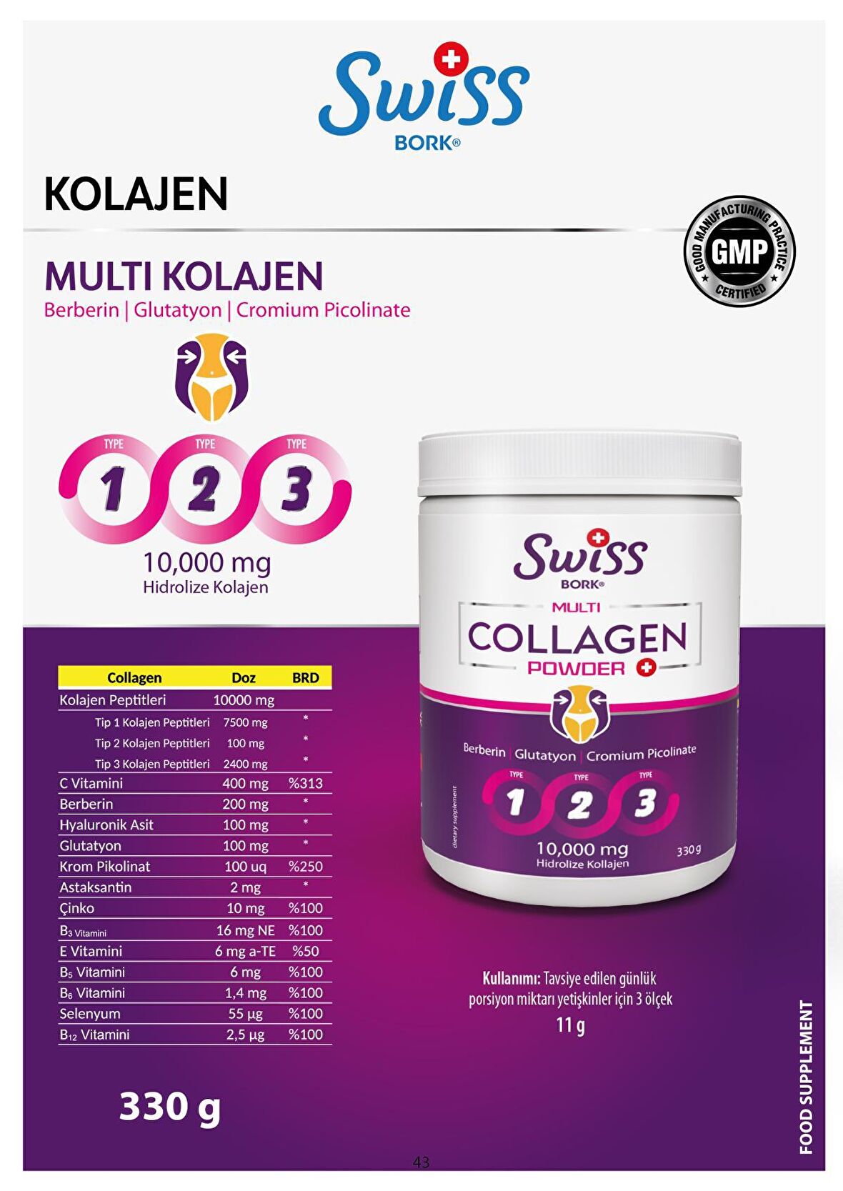 Swiss Bork Multi Kolajen 330gr Powder