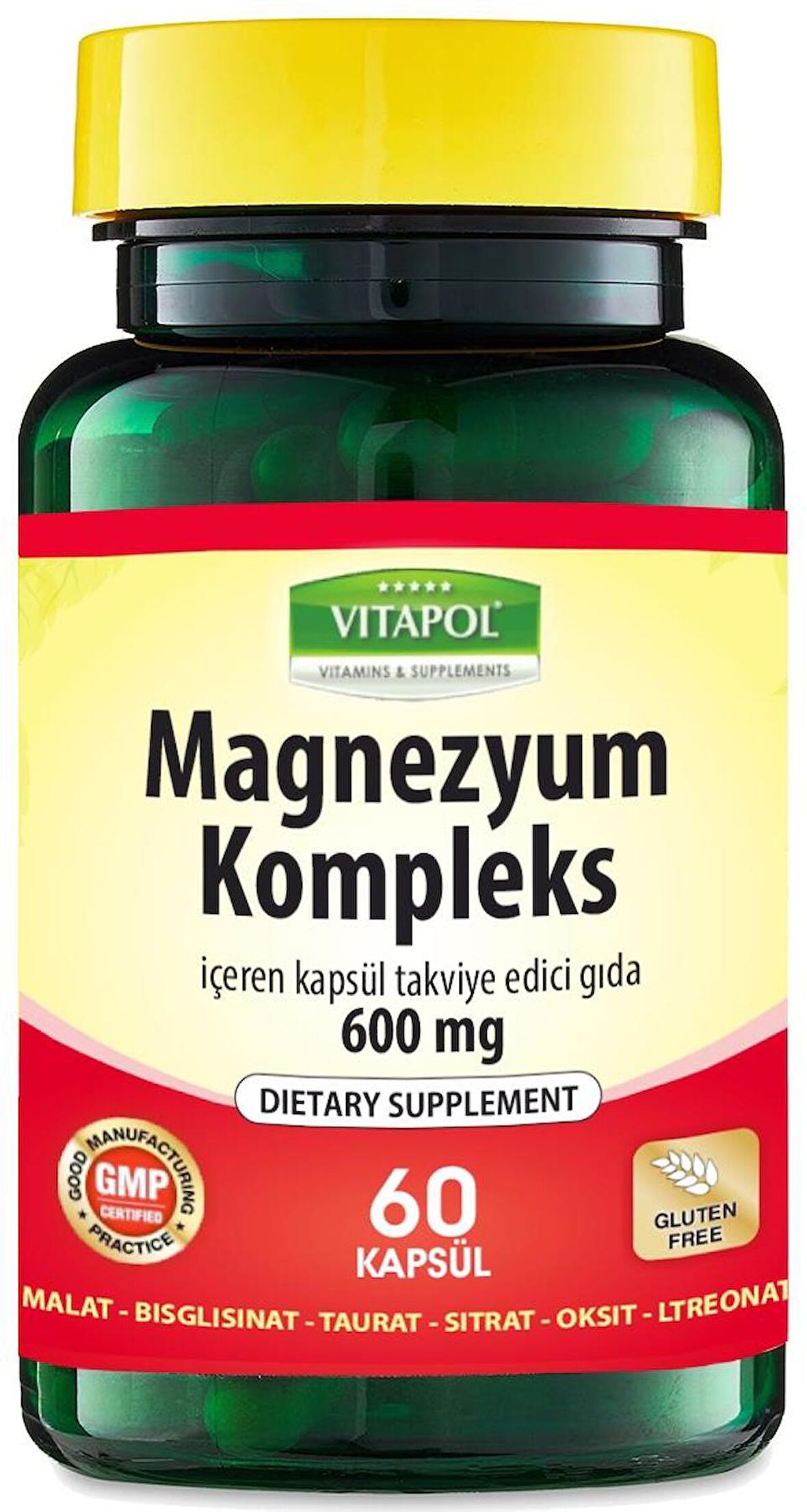 Trunature Magnesium Complex 60 Kapsül Magnezyum Kompleks Malat Bisglisinat Taurat Sitrat Oksit L-Treonat