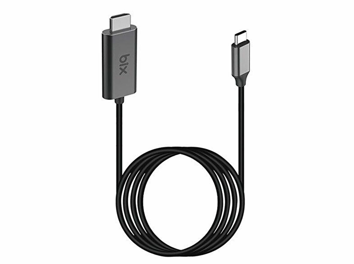 Bix BX02HB Type-C to HDMI 4K Multimedya Ses ve Görüntü Aktarım Kablosu 1.8 Metre