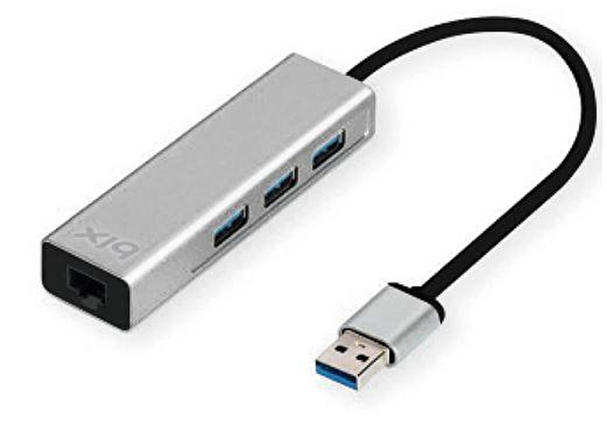 Bix 10/100/1000Mbps RJ45 Ethernet Dönüştürücü USB 3.0 Çoklayıcı Adaptör