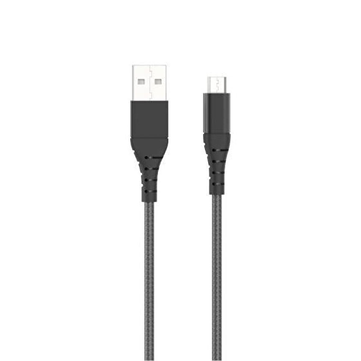 Bix Güçlendirimiş Micro USB Şarj ve Data Kablosu Siyah