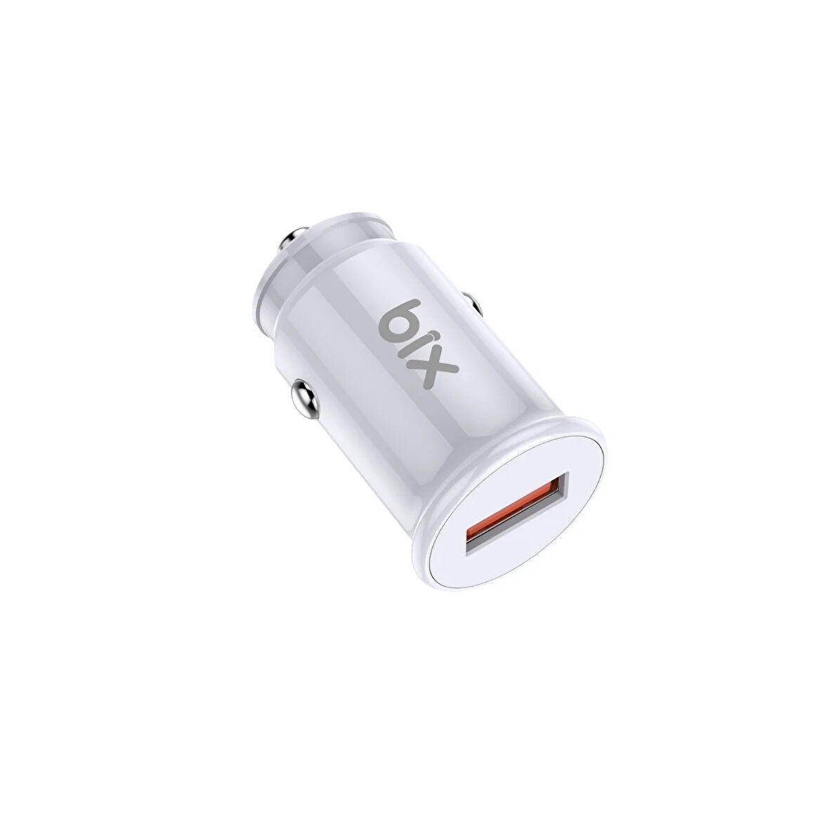 Bix BX1A18W 18W QC 3.0 USB-A Araç Şarj Aleti iPhone Android Uyumlu Mini Araç İçi Şarj Cihazı Beyaz