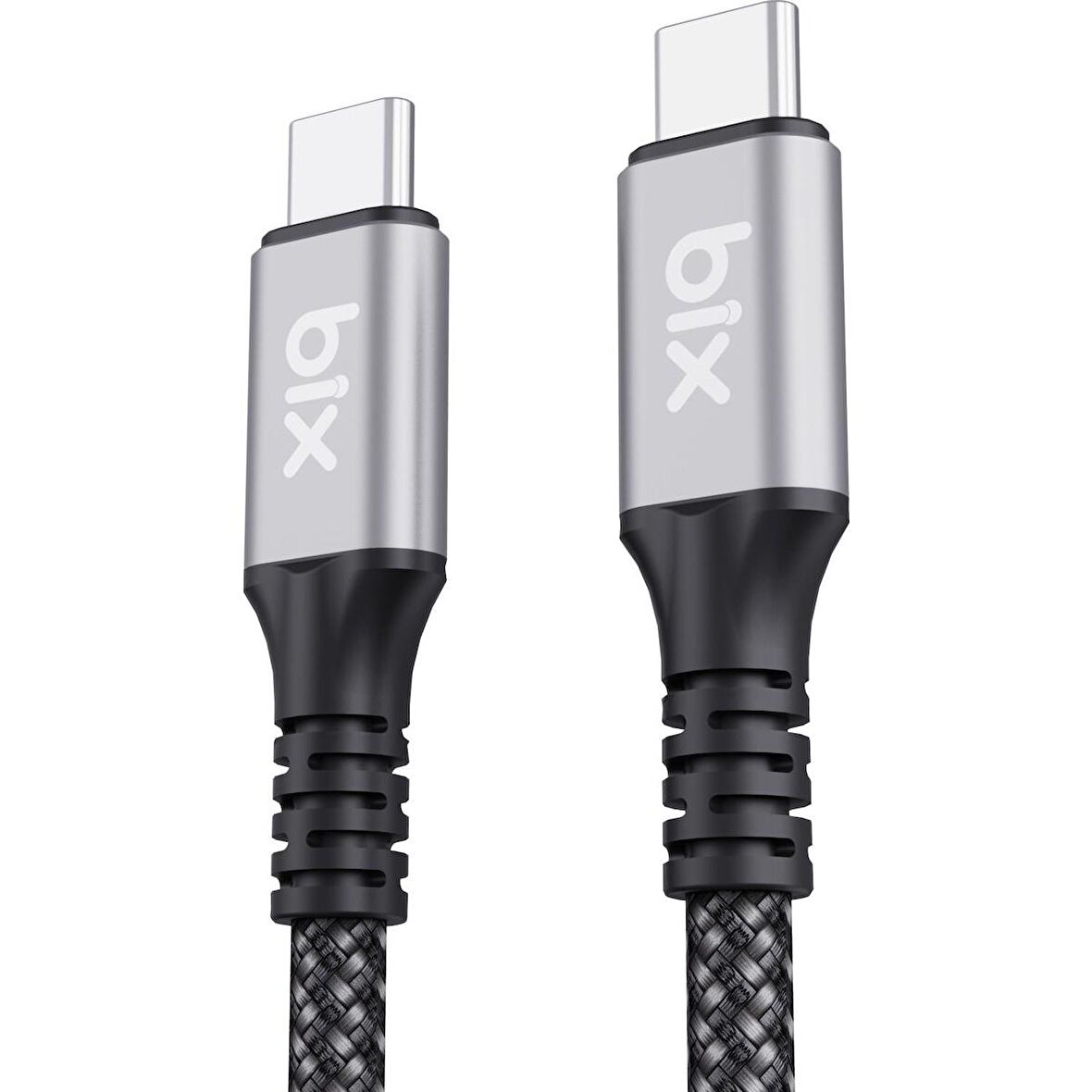 Bix USB4 Thunderbolt 3/4 Uyumlu USB-C IF Sertifikalı 240W 40Gbps 8K 60Hz UHD Hızlı Şarj, Data ve Görüntü Aktarım Kablosu 1 Metre