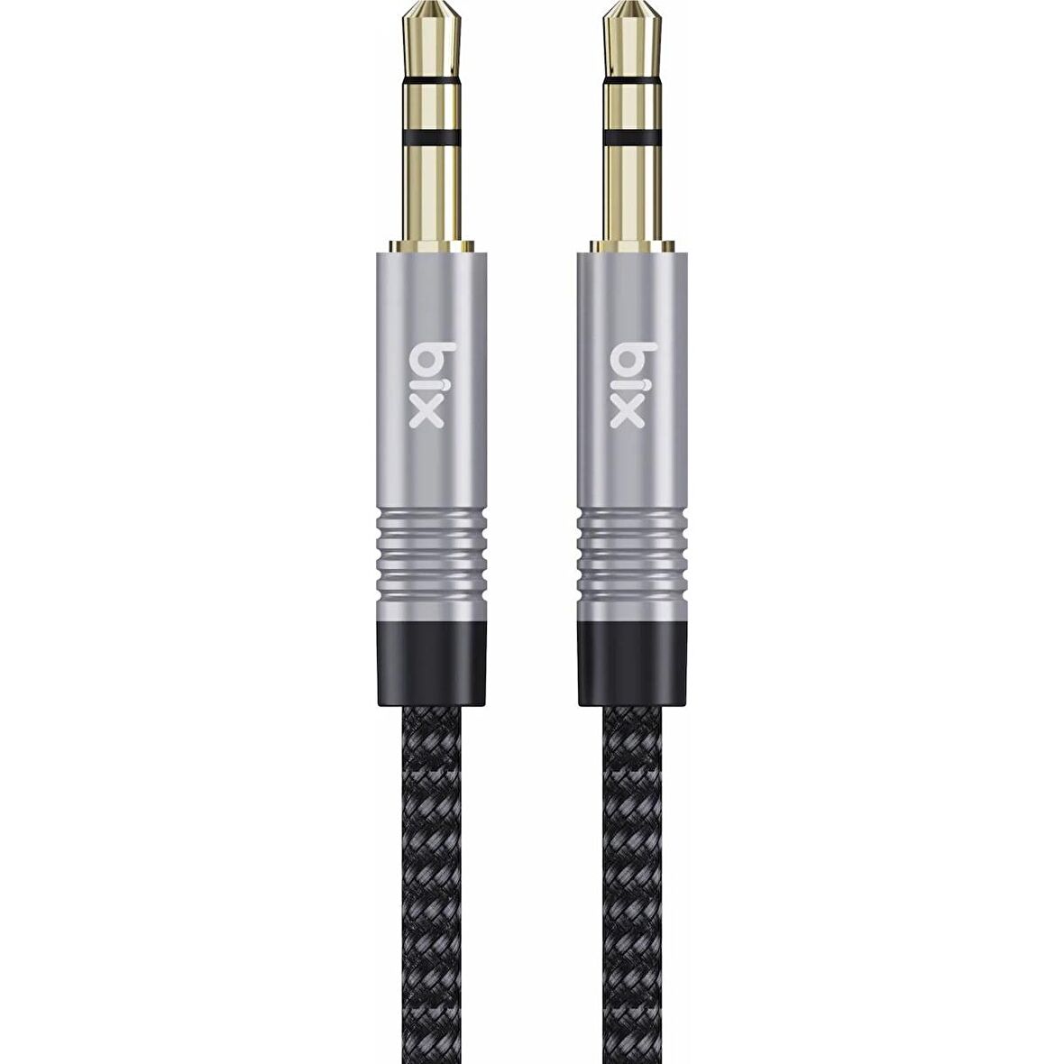 Bix 3.5mm Erkek To Erkek Örgülü Stereo Aux Ses Kablosu 3 Metre