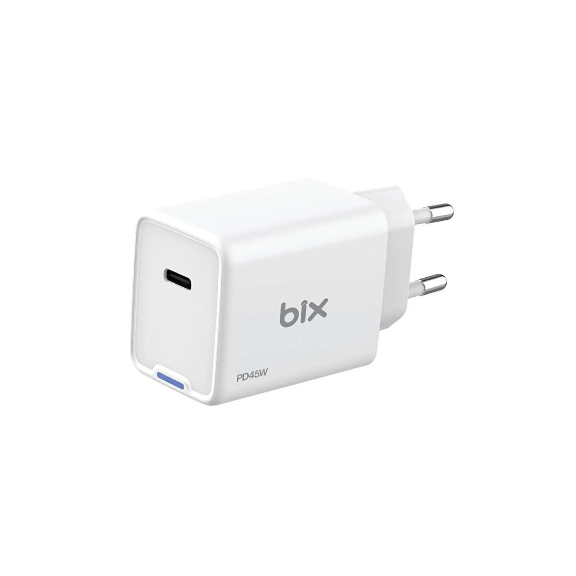 Bix BX1P45G 45W GaN Type-C PD PPS Akım Korumalı LED Göstergeli Hızlı Şarj Aleti Beyaz