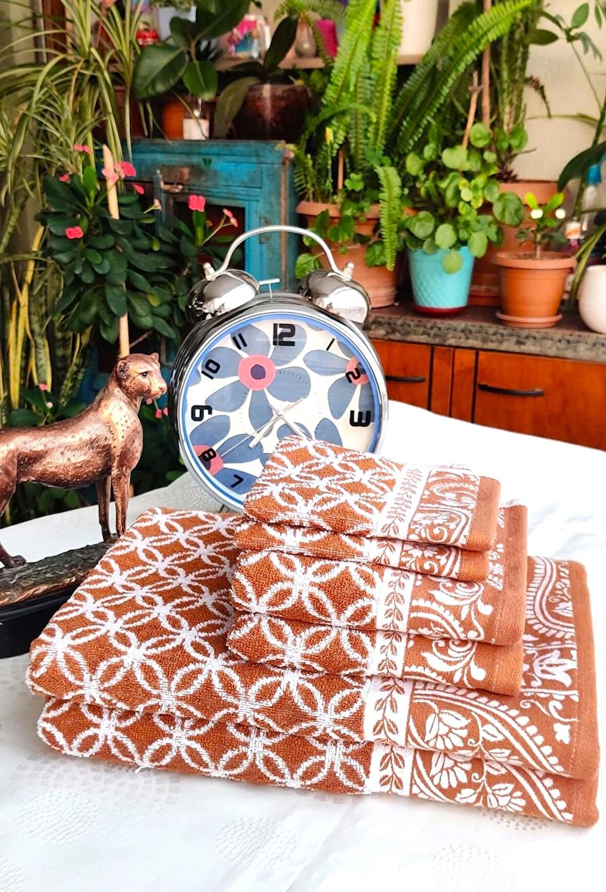 HEDİYELİK, ÇEYİZLİK , İHRAÇ FAZLASI ÖZEL ÜRETİM BUKLE COTTON BANYO-MUTFAK Havlu Seti (6'LI SET)