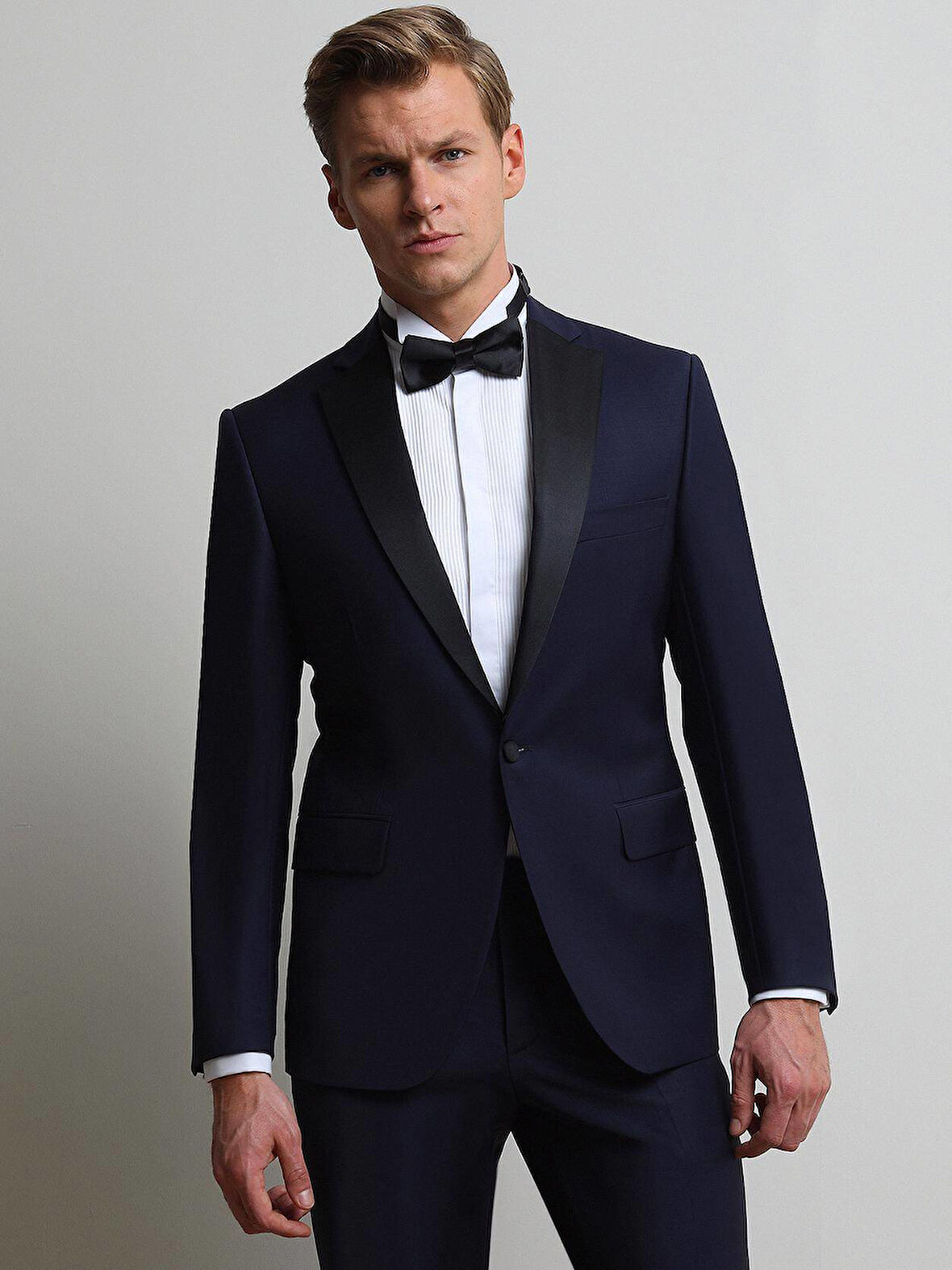 Saks Slim Fit Kelebek Yaka Dokuma Smokin Takım Elbise