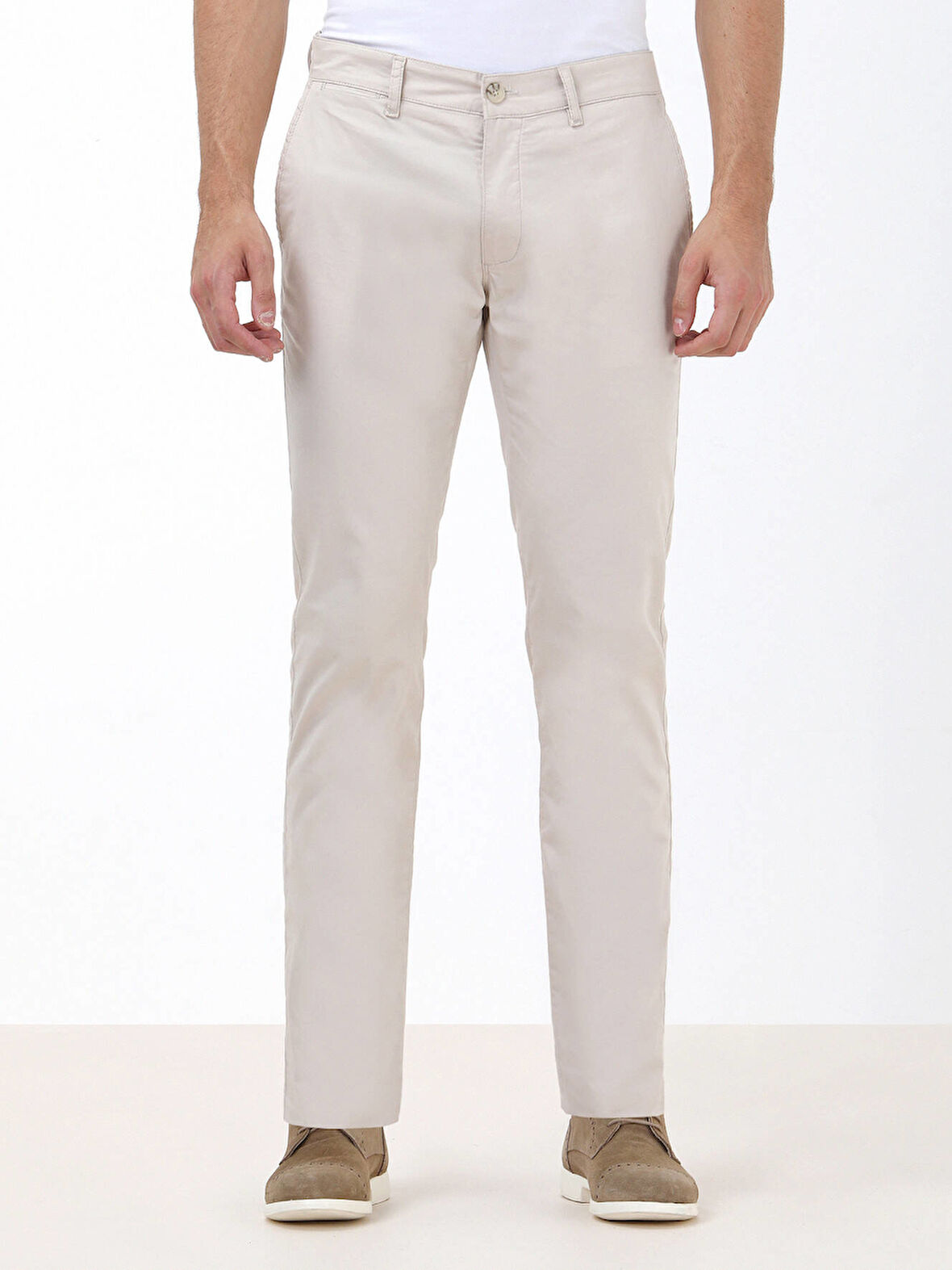 Taş Düz Dokuma Slim Fit Casual Pamuk Karışımlı Pantolon