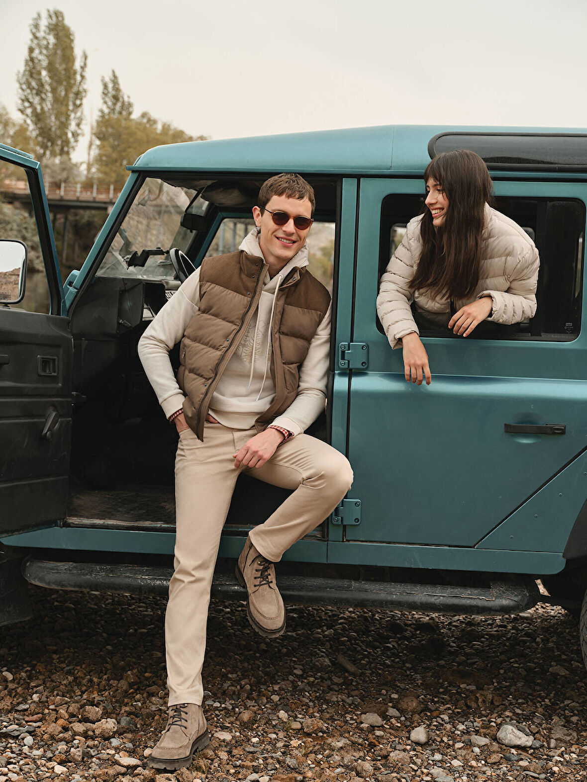 Vizon Regular Fit Dik Yaka Casual Dokuma Spor Yelek